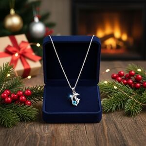 Elegant Silver Dolphin Pendant Necklace